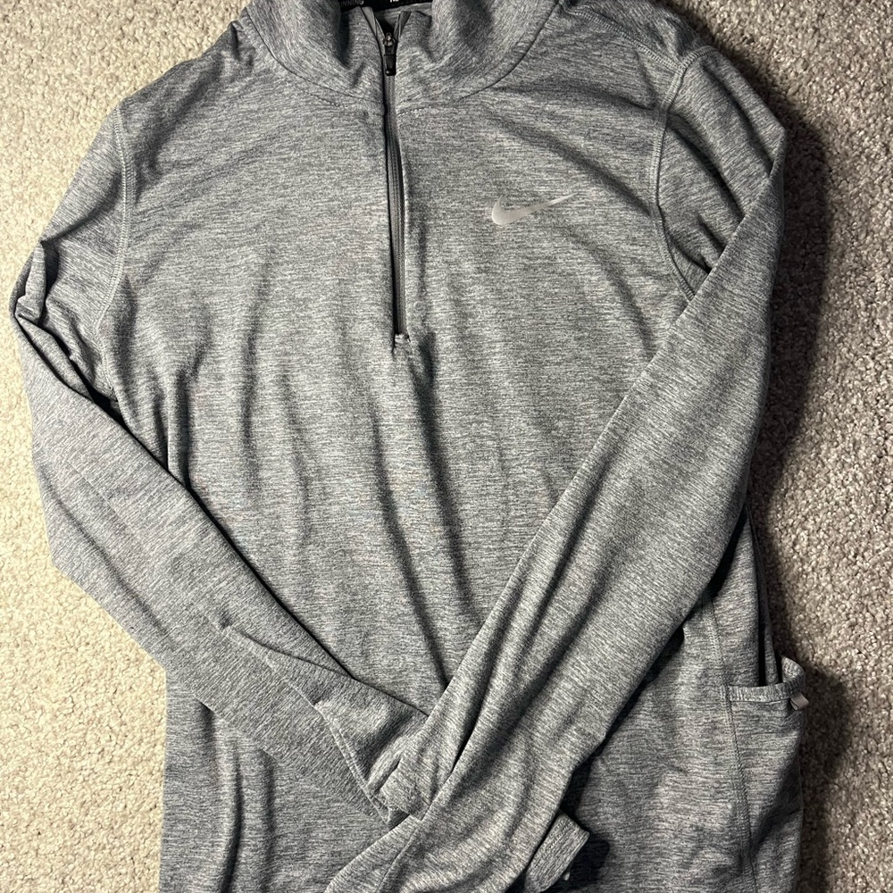 Nike Heather Gray Quarter-Zip Pullover